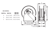 SAMOA RM-100 Heavy-Duty Large Capacity Hose Reel for Lubricants/Waste Oil Evacuation - 15 m x 1" (CPE508225)