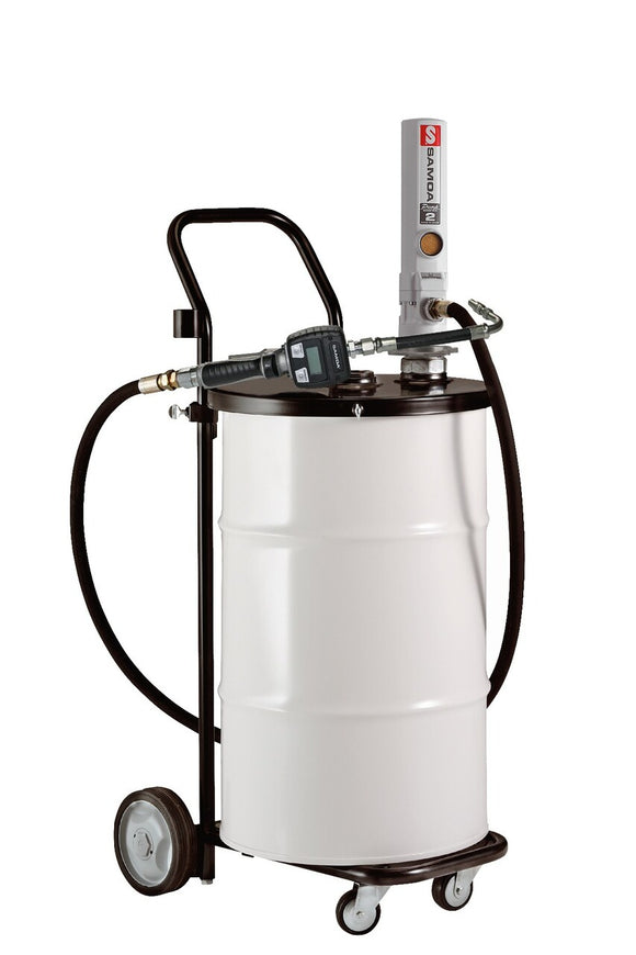 SAMOA® Pumpmaster 2 - 3:1 Ratio Air Operated Drum Mounted Mobile Oil Dispenser for 50 Litre Drums
