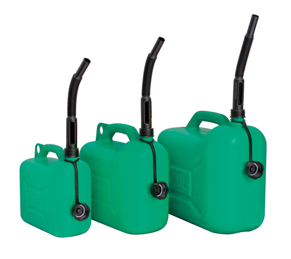 Green Plastic Fuel Can - UN Approved - 20 Litre Capacity (CPE621120)