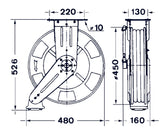 SAMOA RM-12 Double Pedestal Double Arm Hose Reel for Air/Water/Anti-Freeze - 10 m x 3/8" (CPE501100)